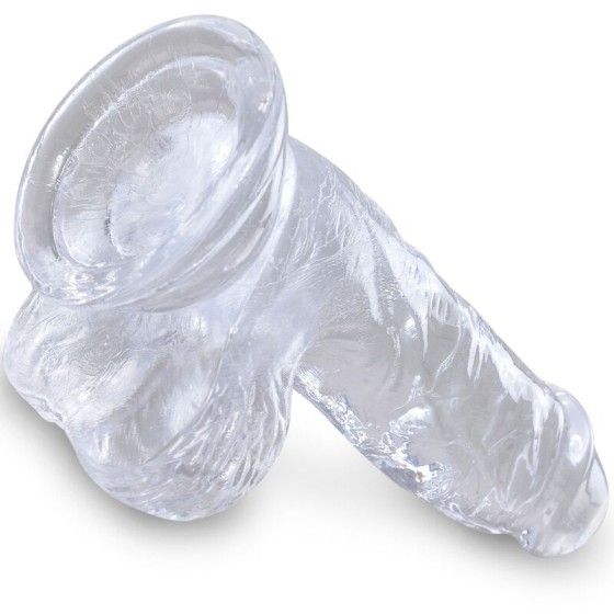 KING COCK - CLEAR REALISTIC PENIS WITH BALLS 10.1 CM TRANSPARENT KING COCK - 4