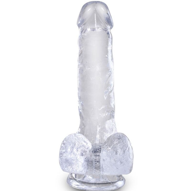KING COCK - CLEAR REALISTIC PENIS WITH BALLS 13.5 CM TRANSPARENT KING COCK - 2