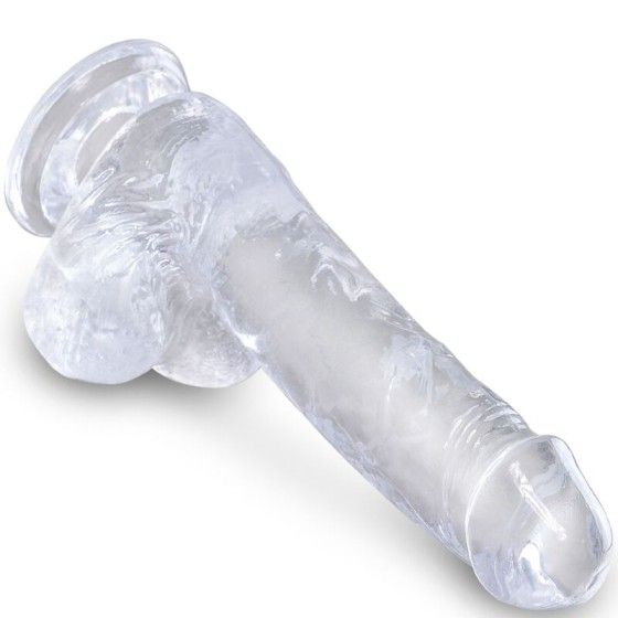 KING COCK - CLEAR REALISTIC PENIS WITH BALLS 13.5 CM TRANSPARENT KING COCK - 3