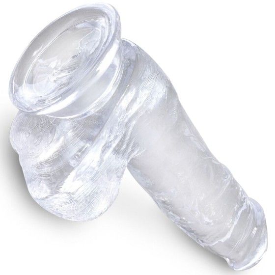 KING COCK - CLEAR REALISTIC PENIS WITH BALLS 13.5 CM TRANSPARENT KING COCK - 4