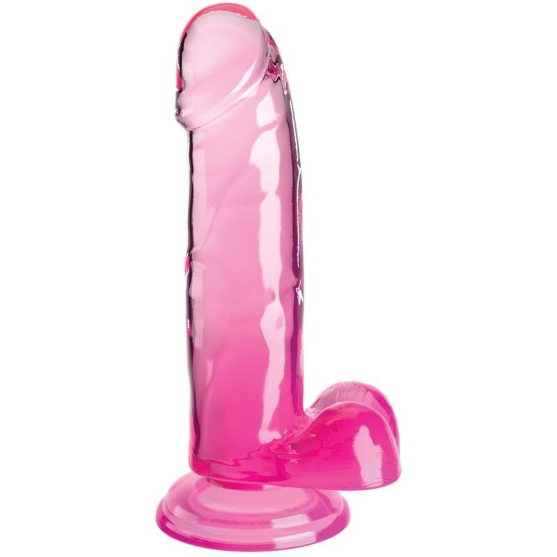 KING COCK - CLEAR REALISTIC PENIS WITH BALLS 15.2 CM PINK KING COCK - 1