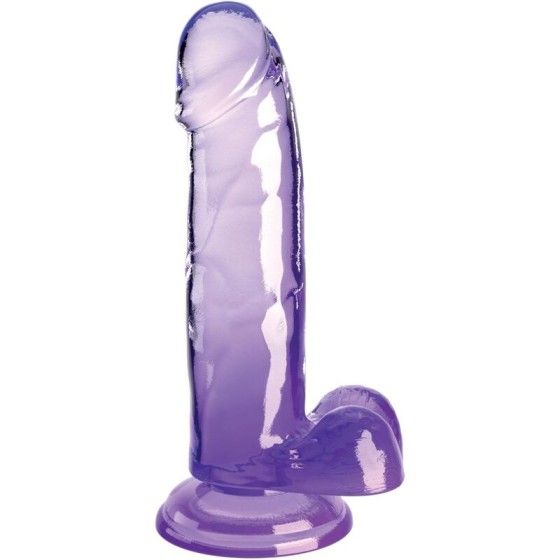 KING COCK - CLEAR REALISTIC PENIS WITH BALLS 15.2 CM PURPLE KING COCK - 1