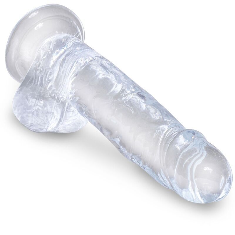 KING COCK - CLEAR REALISTIC PENIS WITH BALLS 15.2 CM TRANSPARENT KING COCK - 3