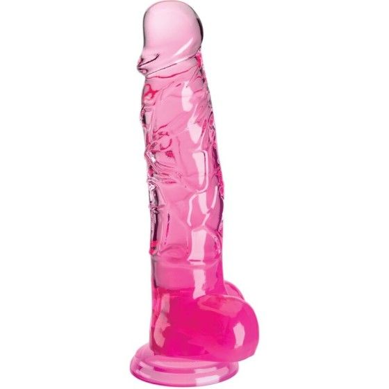 KING COCK - CLEAR REALISTIC PENIS WITH BALLS 16.5 CM PINK KING COCK - 1
