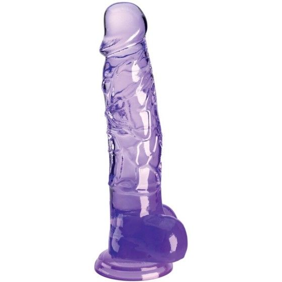 KING COCK - CLEAR REALISTIC PENIS WITH BALLS 16.5 CM PURPLE KING COCK - 1