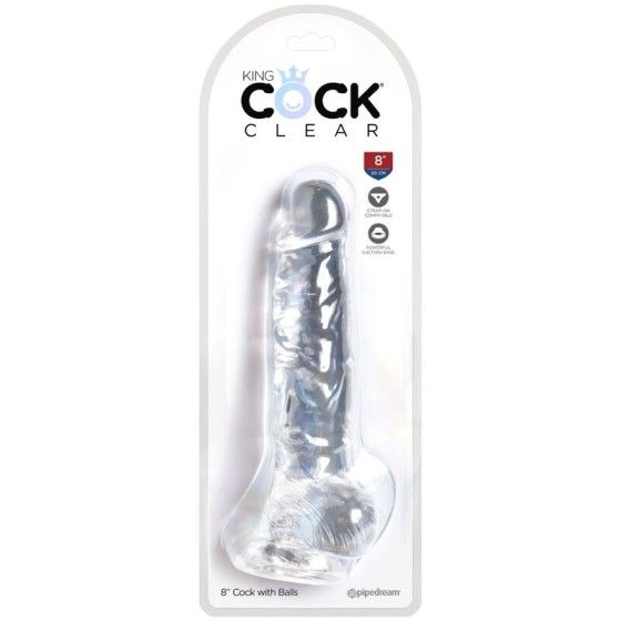 KING COCK - CLEAR REALISTIC PENIS WITH BALLS 16.5 CM TRANSPARENT KING COCK - 5