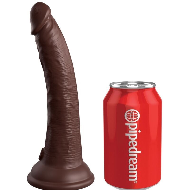 KING COCK - ELITE REALISTIC SILICONE DILDO 17.8 CM BROWN KING COCK - 1