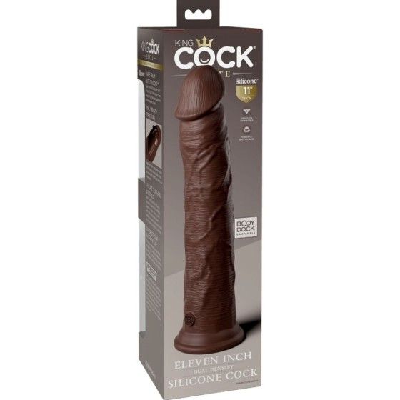 KING COCK - ELITE REALISTIC SILICONE DILDO 28 CM BROWN KING COCK - 6