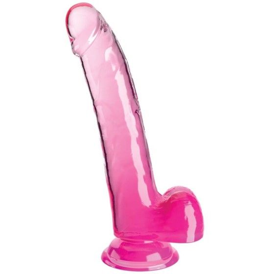 KING COCK - CLEAR DILDO WITH TESTICLES 20.3 CM PINK KING COCK - 1
