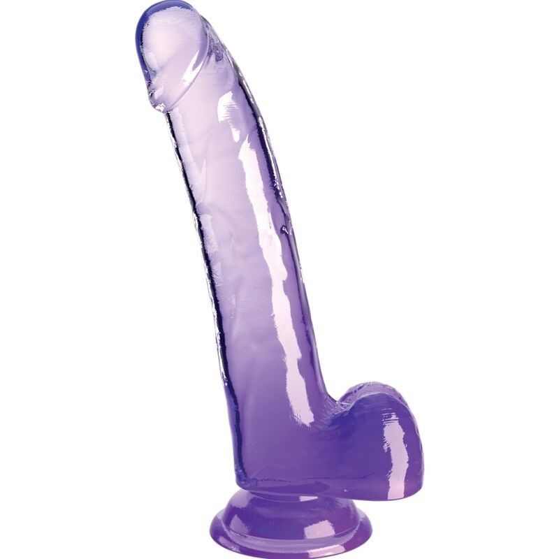 KING COCK - CLEAR DILDO WITH TESTICLES 20.3 CM PURPLE KING COCK - 1