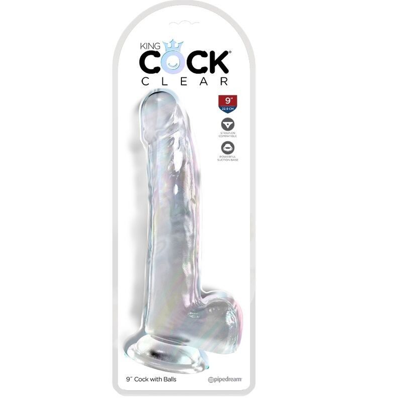 KING COCK - CLEAR DILDO WITH TESTICLES 20.3 CM TRANSPARENT KING COCK - 2