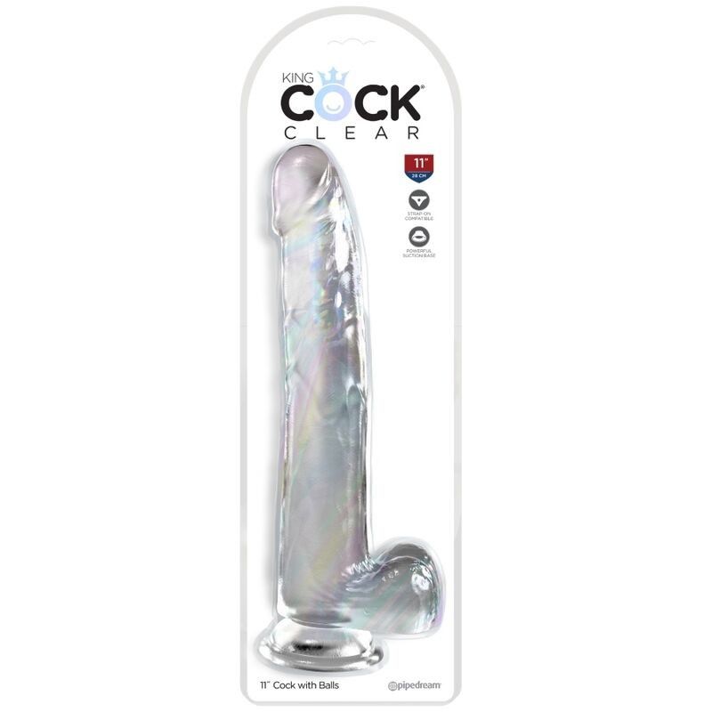 KING COCK - CLEAR DILDO WITH TESTICLES 24.8 CM TRANSPARENT KING COCK - 2