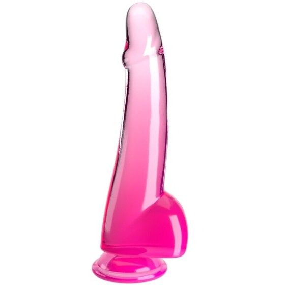 KING COCK - CLEAR DILDO WITH TESTICLES 19 CM PINK KING COCK - 1