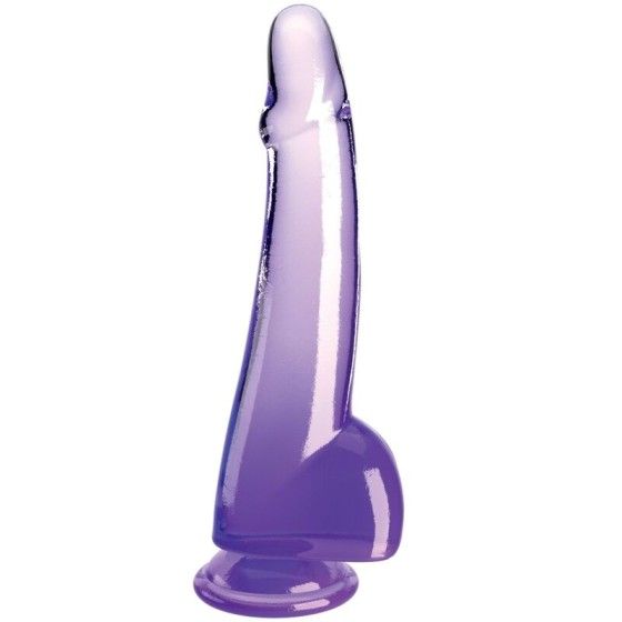 KING COCK - CLEAR DILDO WITH TESTICLES 19 CM PURPLE KING COCK - 1