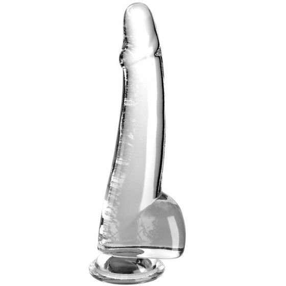 KING COCK - CLEAR DILDO WITH TESTICLES 19 CM TRANSPARENT KING COCK - 1