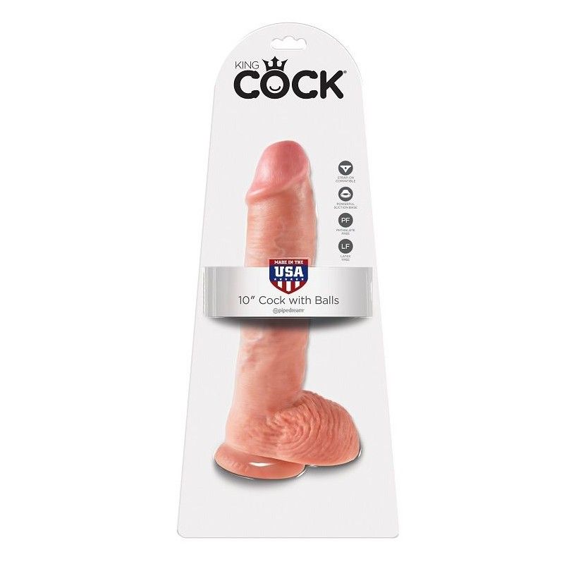 KING COCK - 10 DILDO FLESH WITH BALLS 26.5 CM KING COCK - 1