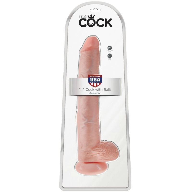 KING COCK - DILDO WITH BALLS 35.6 CM FLESH KING COCK - 2