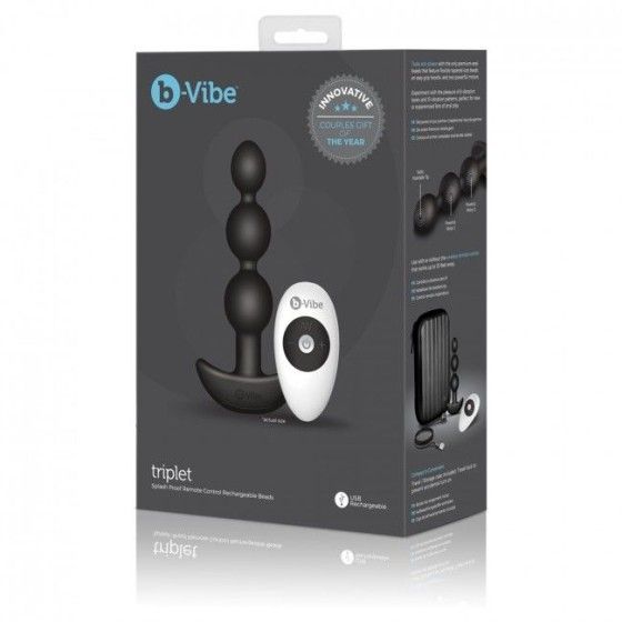 B-VIBE - TRIPLET ANAL REMOTE CONTROL BEADS BLACK B-VIBE - 7