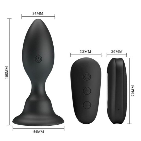 MR PLAY - ANAL PLUG WITH VIBRATION BLACK REMOTE CONTROL MR PLAY - 5