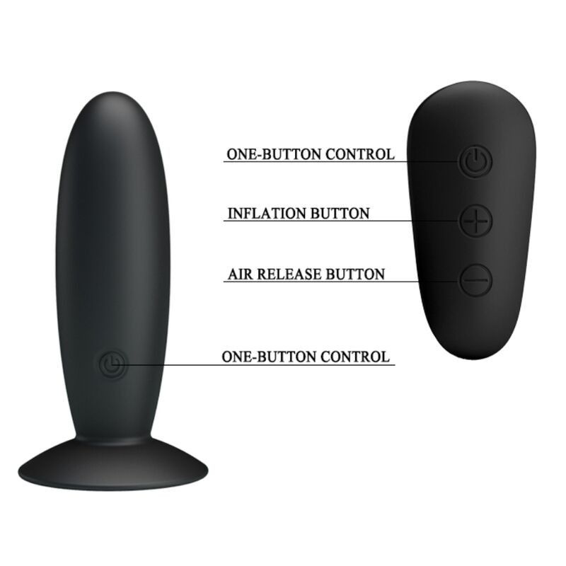 MR PLAY - ANAL PLUG WITH VIBRATION BLACK REMOTE CONTROL MR PLAY - 2