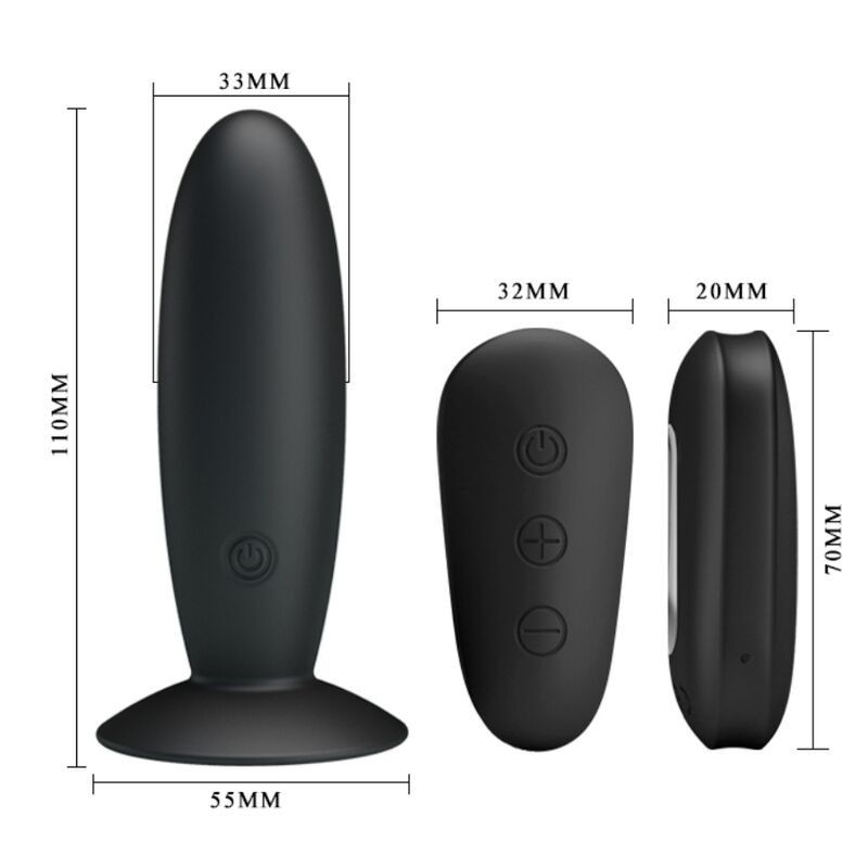 MR PLAY - ANAL PLUG WITH VIBRATION BLACK REMOTE CONTROL MR PLAY - 6