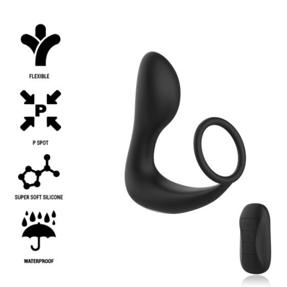 BLACK&SILVER - REMOTE CONTROL ANAL MASSAGER RECHARGEABLE SILICONE BLACK BLACK&SILVER - 1