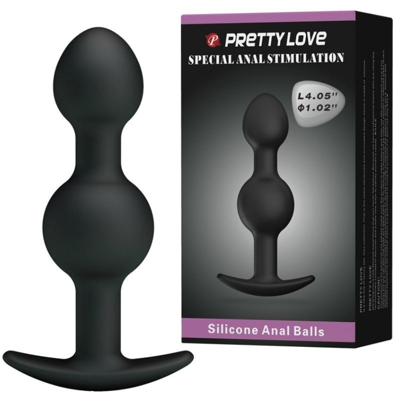 PRETTY LOVE - SPECIAL STIMULATION SILICONE ANAL BALLS 10.3 CM BLACK PRETTY LOVE BOTTOM - 2