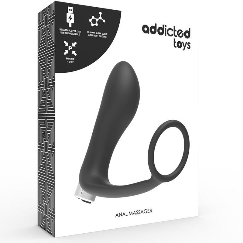 ADDICTED TOYS - PROSTATIC VIBRATOR RECHARGEABLE MODEL 1 - BLACK ADDICTED TOYS - 6