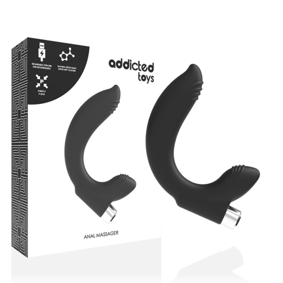 ADDICTED TOYS - PROSTATIC VIBRATOR RECHARGEABLE MODEL 7 - BLACK ADDICTED TOYS - 1