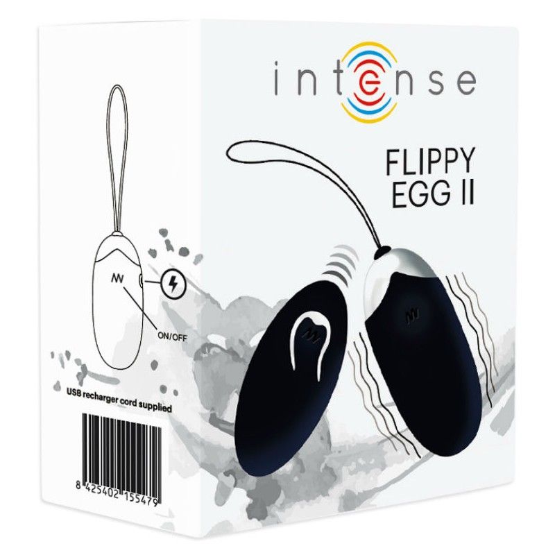 INTENSE - FLIPPY II  VIBRATING EGG WITH REMOTE CONTROL BLACK INTENSE COUPLES TOYS - 5
