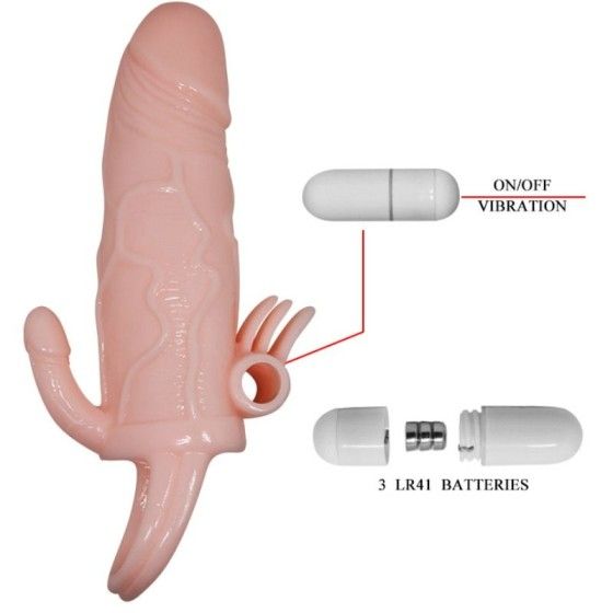 BAILE - BRAVE MAN PENIS COVER WITH CLIT AND ANAL STIMULATION FLESH 16.5 CM BAILE FOR HIM - 8