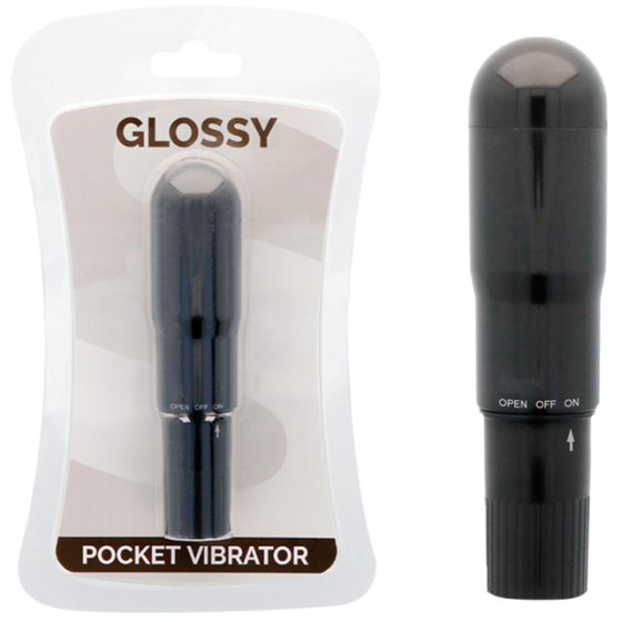GLOSSY - POCKET VIBRATOR BLACK