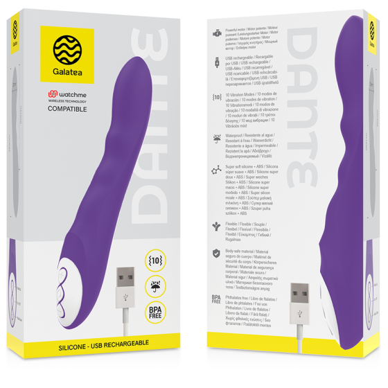 GALATEA - DANTE LILAC VIBRATOR COMPATIBLE WITH WATCHME WIRELESS TECHNOLOGY GALATEA - 3