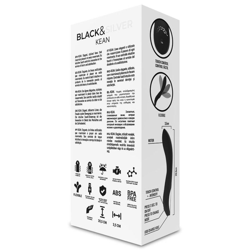 BLACK&SILVER - KEAN VIBRATOR TOUCH CONTROL BLACK&SILVER - 10