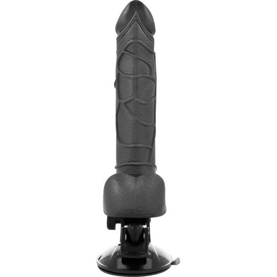 BASECOCK - REALISTIC VIBRATOR REMOTE CONTROL BLACK WITH TESTICLES 19.5CM BASECOCK - 4