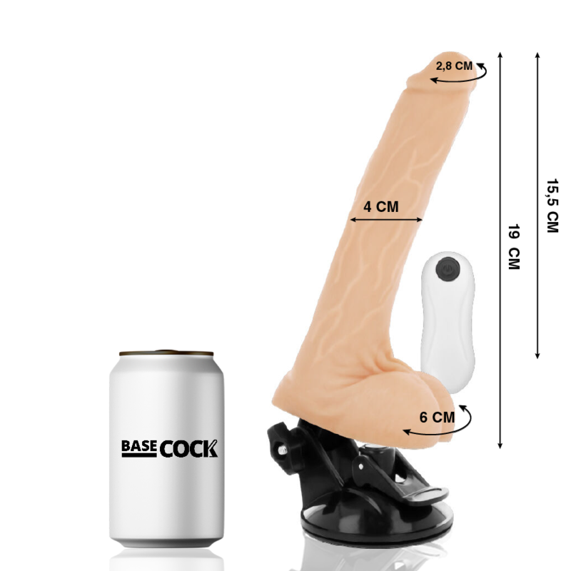 BASECOCK - REALISTIC VIBRATOR REMOTE CONTROL FLESH 19 CM BASECOCK - 2