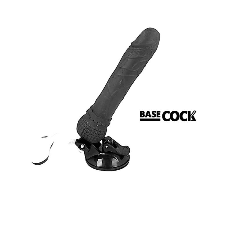 BASECOCK - REALISTIC VIBRATOR REMOTE CONTROL BLACK 19.5 CM BASECOCK - 1