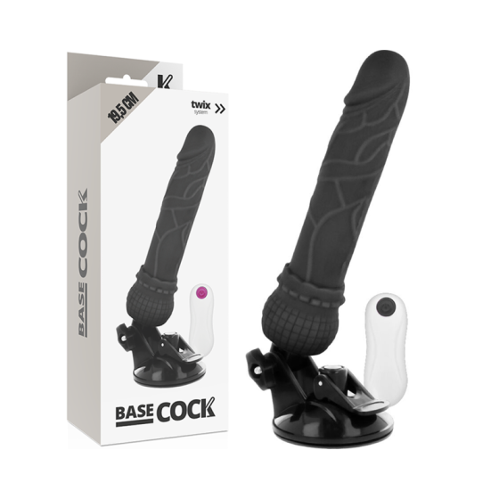 BASECOCK - REALISTIC VIBRATOR REMOTE CONTROL BLACK 19.5 CM BASECOCK - 3