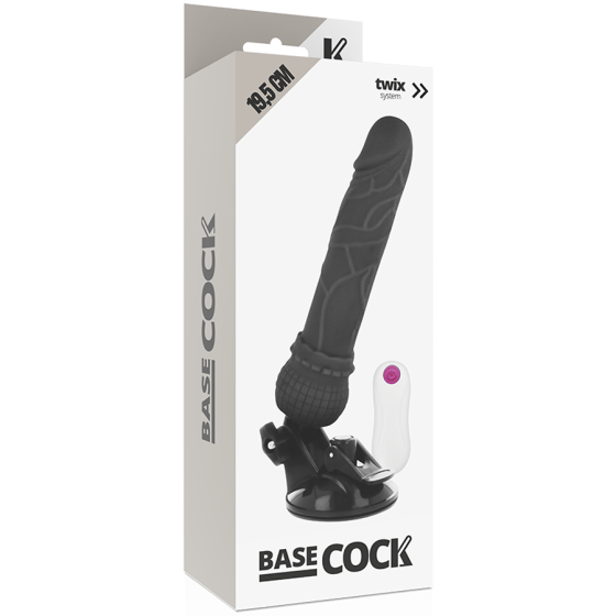 BASECOCK - REALISTIC VIBRATOR REMOTE CONTROL BLACK 19.5 CM BASECOCK - 5