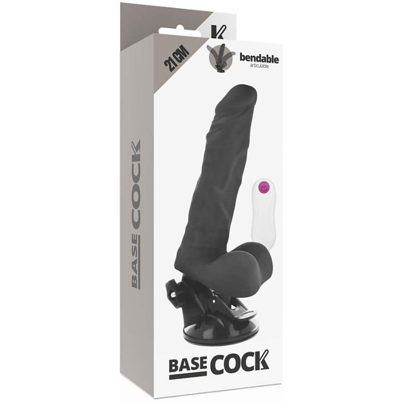 BASECOCK - VIBRADOR ARTICULABLE CONTROL REMOTO NEGRO 21 CM BASECOCK - 6