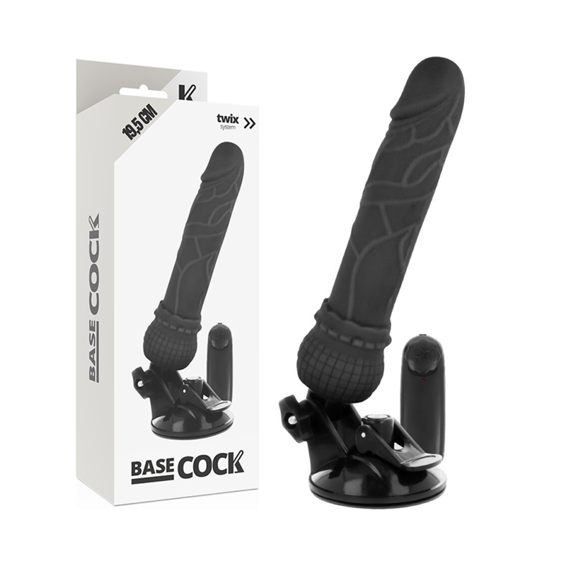 BASECOCK - REALISTIC VIBRATOR REMOTE CONTROL BLACK 19.5 CM BASECOCK - 3