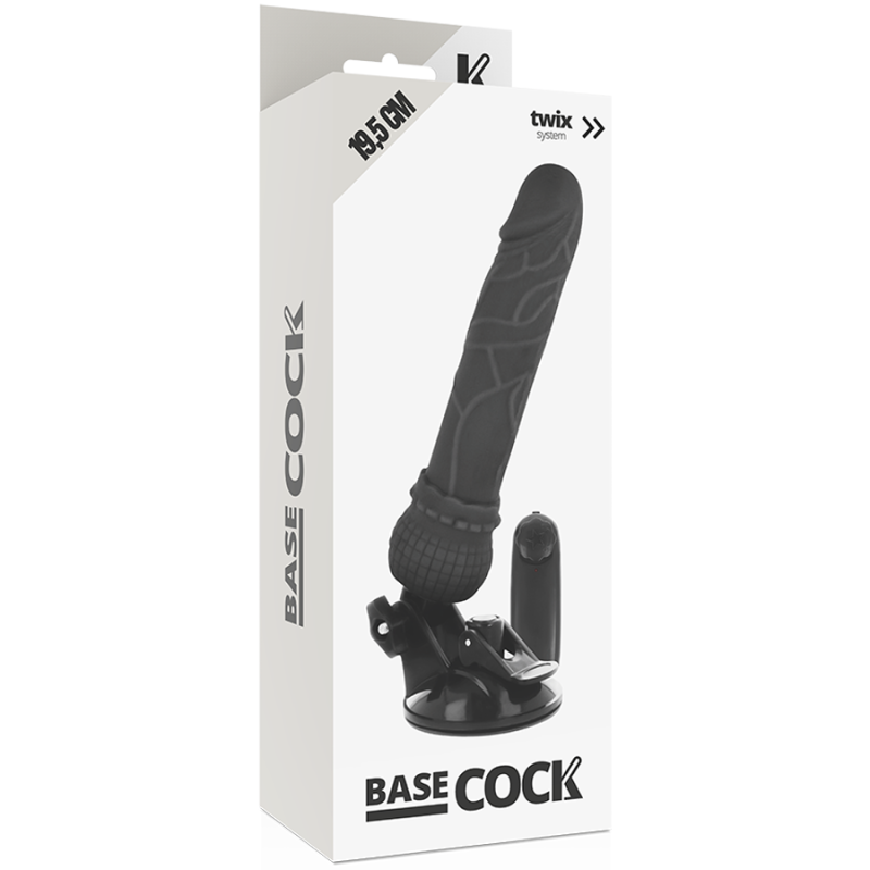 BASECOCK - REALISTIC VIBRATOR REMOTE CONTROL BLACK 19.5 CM BASECOCK - 5