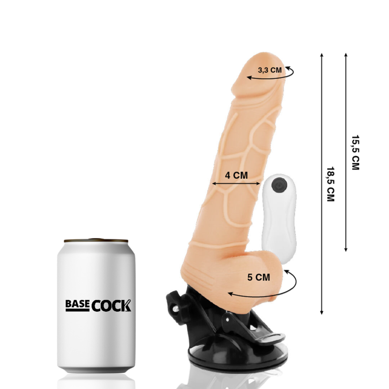 BASECOCK - REALISTIC VIBRATOR REMOTE CONTROL FLESH 18.5CM BASECOCK - 2