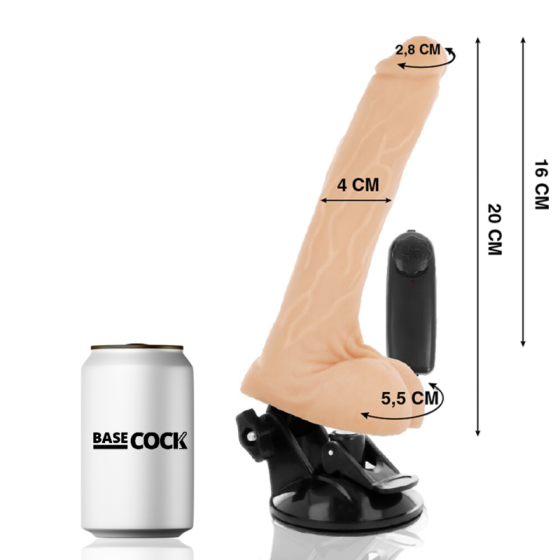 BASECOCK - REALISTIC NATURAL REMOTE CONTROL VIBRATOR WITH TESTICLES 20 CM BASECOCK - 2