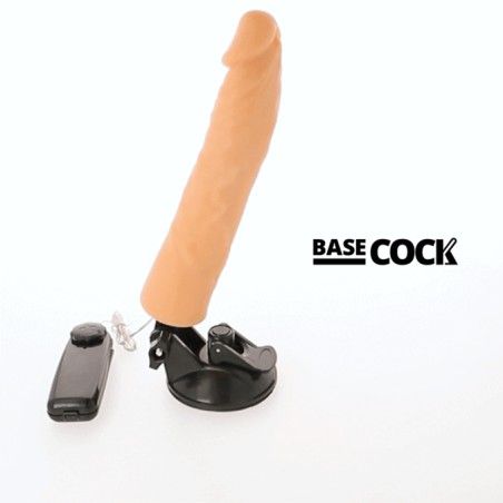 BASECOCK - REALISTIC VIBRATOR REMOTE CONTROL FLESH 21 CM