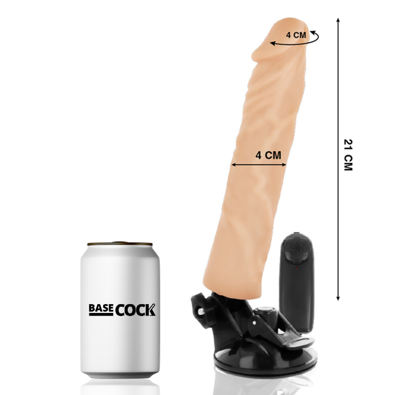 BASECOCK - REALISTIC VIBRATOR REMOTE CONTROL FLESH 21 CM BASECOCK - 2