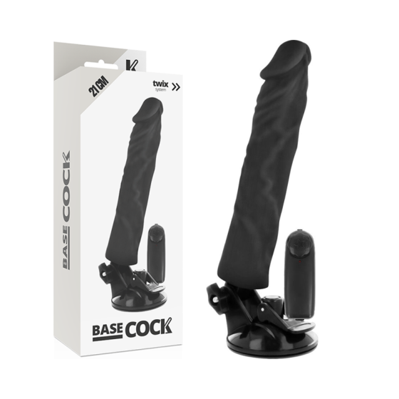 BASECOCK - REALISTIC VIBRATOR REMOTE CONTROL BLACK 21 CM BASECOCK - 3