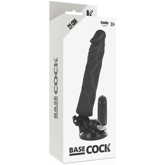 BASECOCK - REALISTIC VIBRATOR REMOTE CONTROL BLACK 21 CM BASECOCK - 5