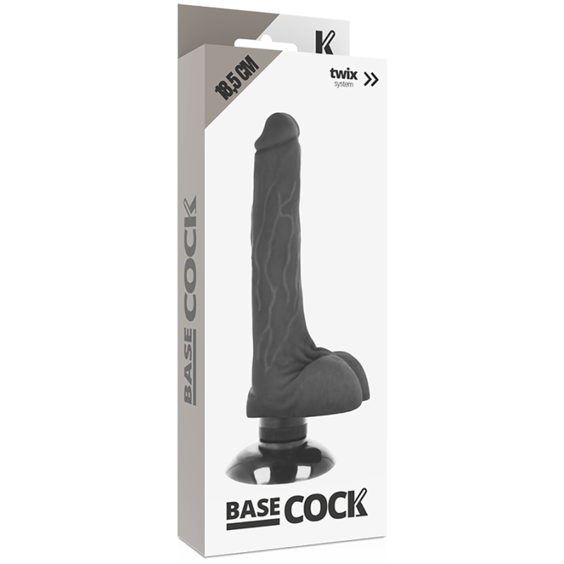 BASECOCK - REALISTIC VIBRATOR 2-1 BLACK 18.5 CM BASECOCK - 6