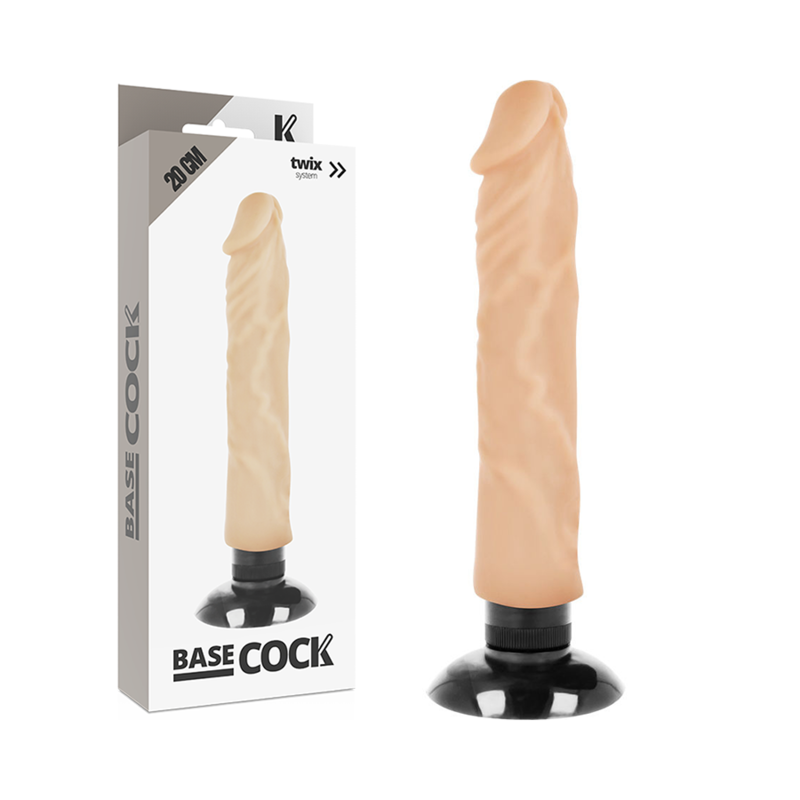 BASECOCK - REALISTIC VIBRATOR 2-1 FLESH 20 CM BASECOCK - 3